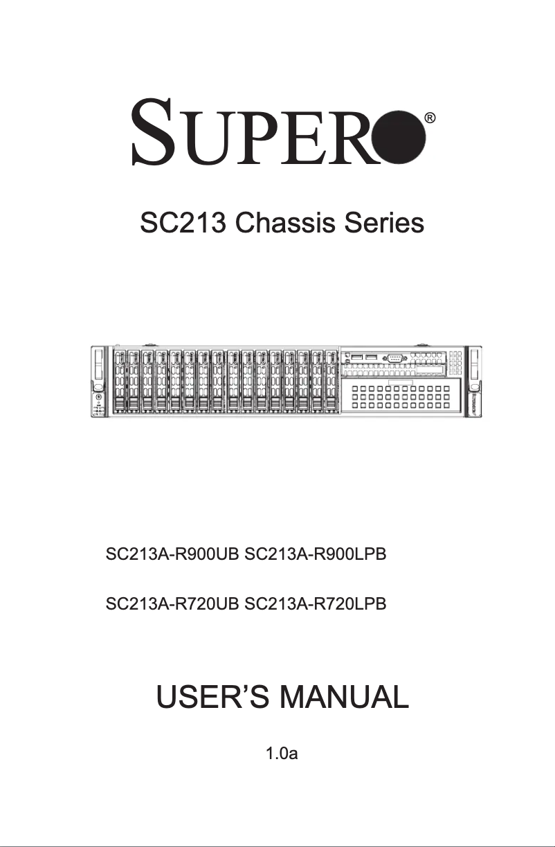 Image de la première page du manuel de l'appareil SuperChassis 213LT-600LPB
