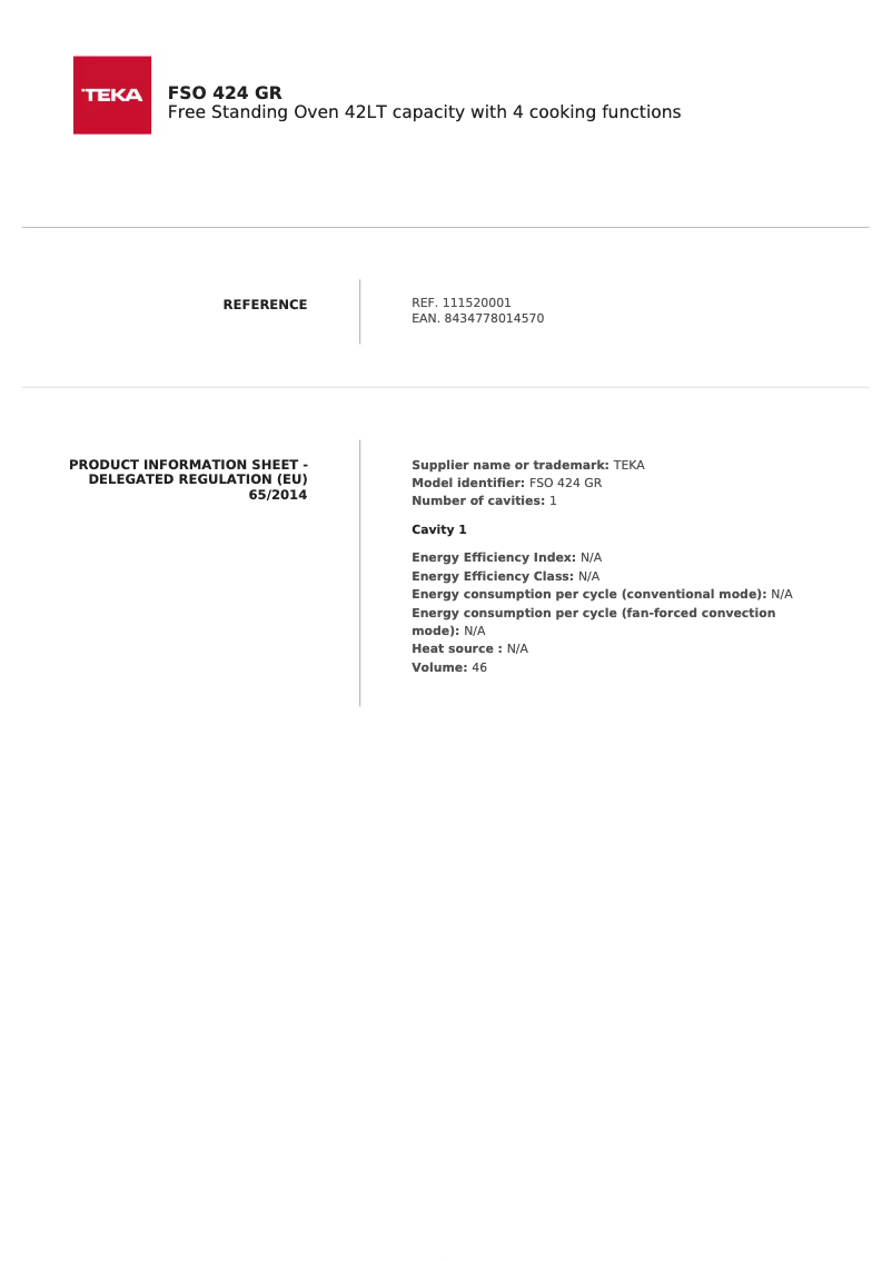 Image de la première page du manuel de l'appareil FSO 424