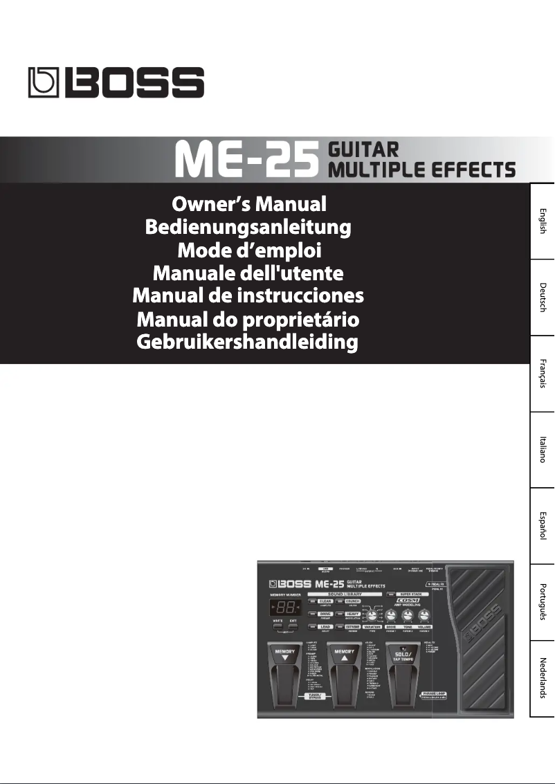 Page n°1 - Manuel utilisateur Boss ME-25
