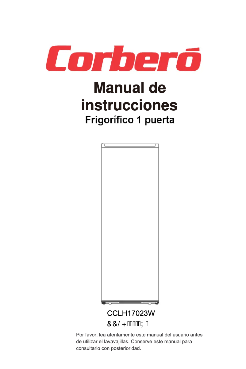 Page 1 de la notice Manuel utilisateur Corbero CCLH17023X