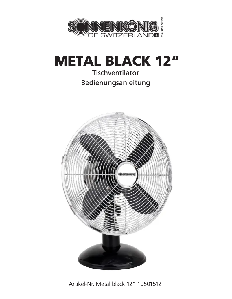 Page 1 de la notice Manuel utilisateur Sonnenkönig Metal Black 12"