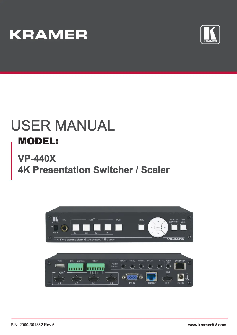 Page n°1 - Manuel utilisateur Kramer VP-440X