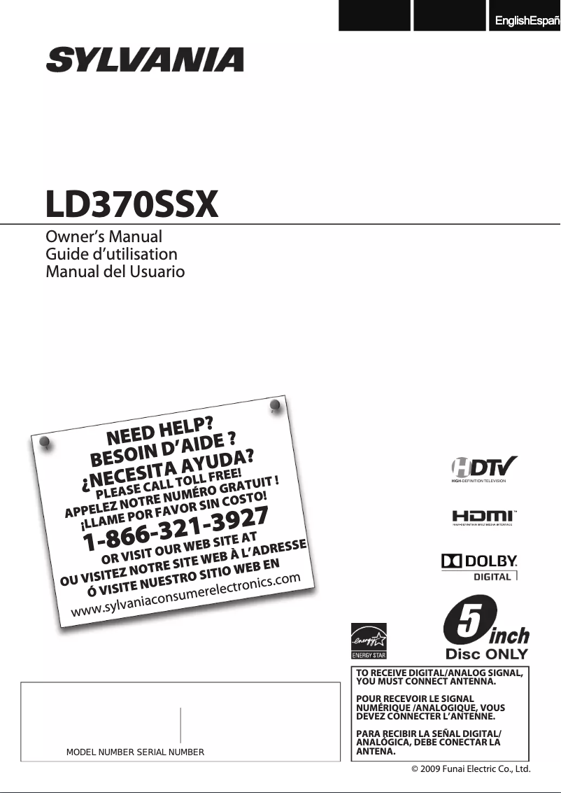 Image de la première page du manuel de l'appareil LD370SSX