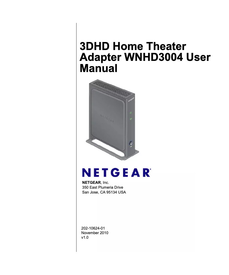 Page n°1 - Manuel utilisateur Netgear WNHDB3004