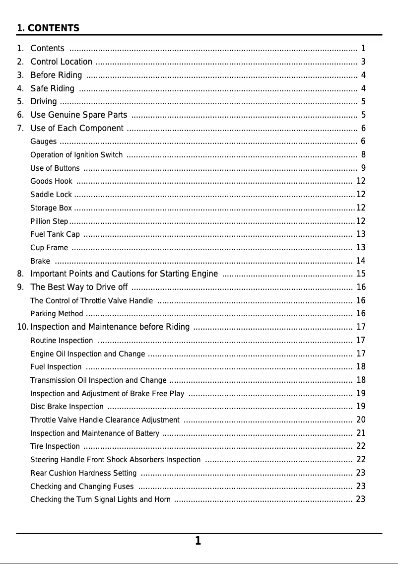 Page 1 de la notice Manuel utilisateur SYM Joymax 125