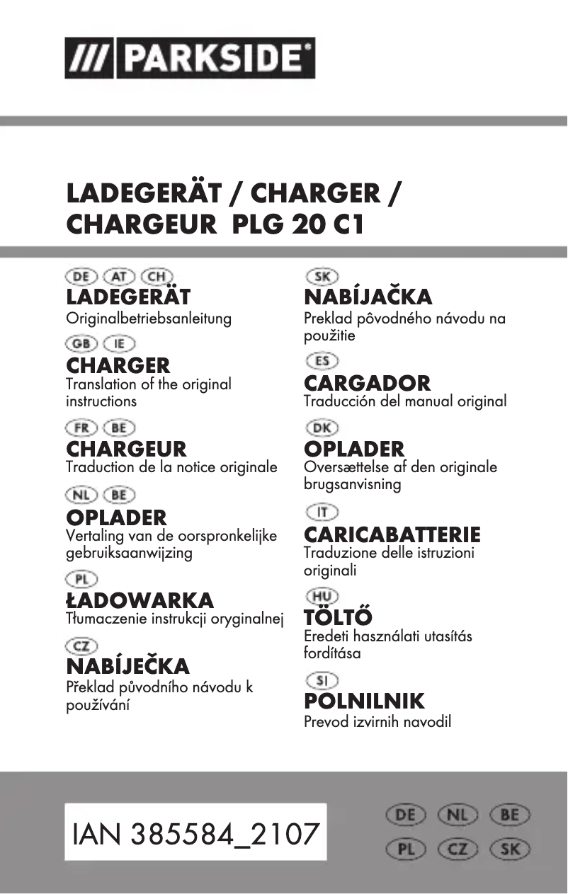 Page n°1 - Manuel utilisateur Parkside HG08982