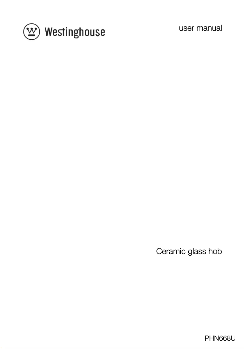 Page 1 de la notice Manuel utilisateur Westinghouse PHN668U