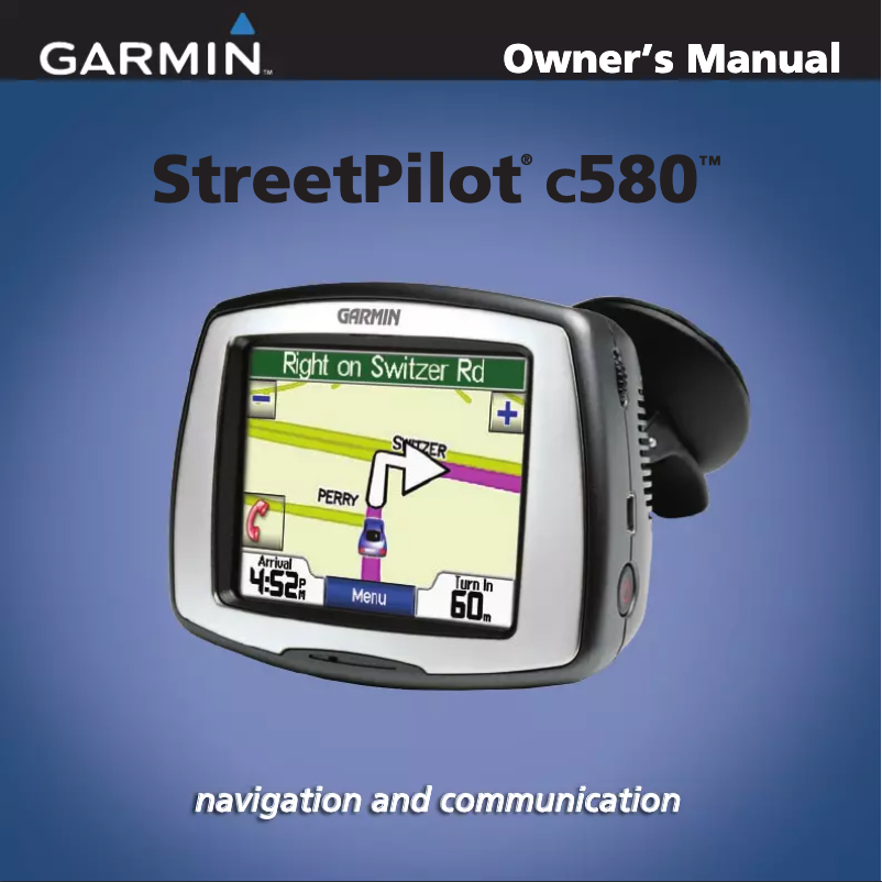 Page 1 de la notice Manuel utilisateur Garmin StreetPilot c580