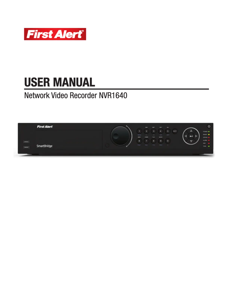 Page n°1 - Manuel utilisateur First Alert NVR1640