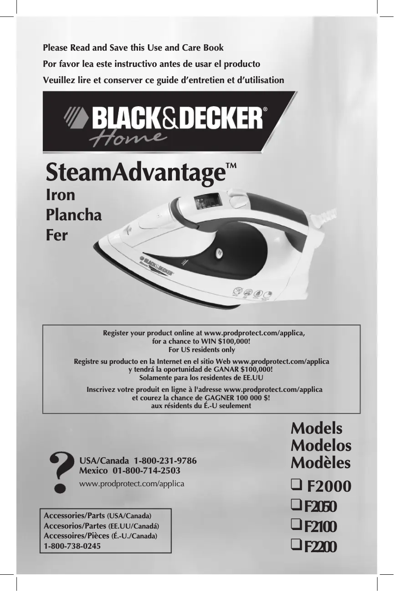 Page 1 de la notice Manuel utilisateur Black & Decker F2200