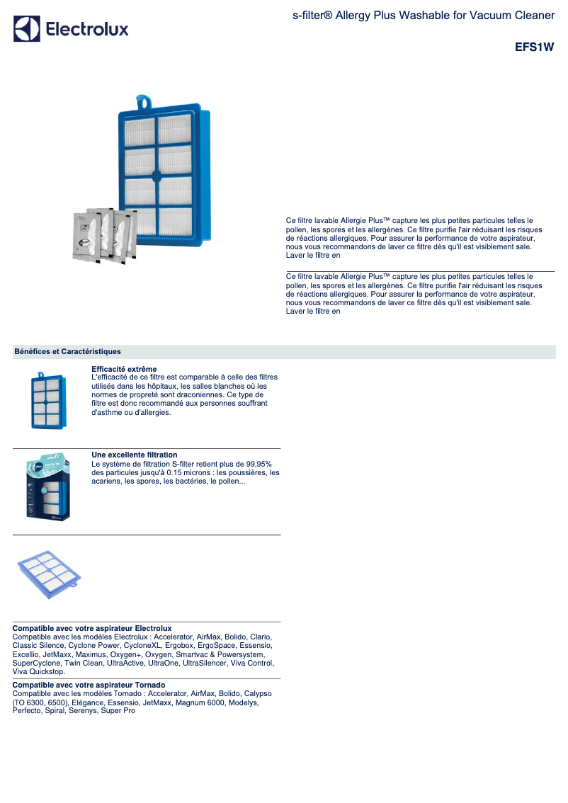 Página 1 del manual Manual de usuario Electrolux EFS1W