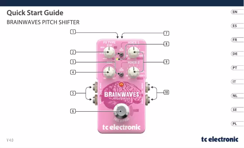 Page 1 de la notice Guide de démarrage rapide TC Electronic Brainwaves Pitch Shifter