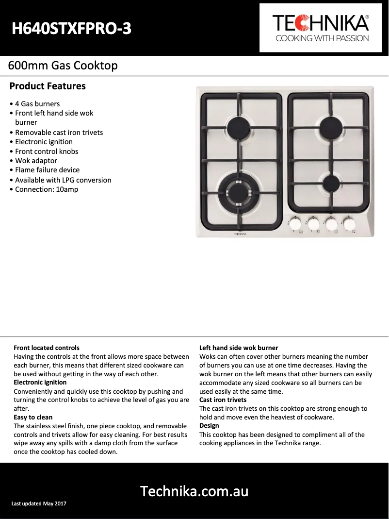 Page n°1 - Fiche technique Technika H640STXFPRO-3