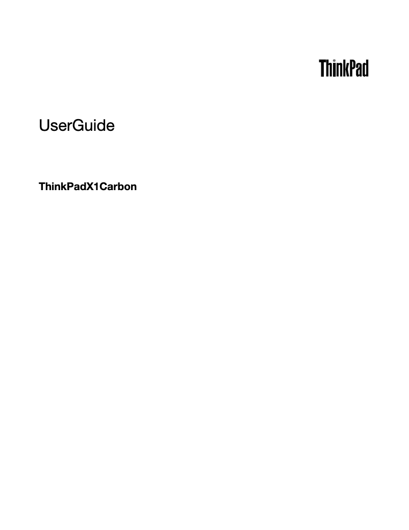 Image de la première page du manuel de l'appareil Thinkpad X1 Carbon G1