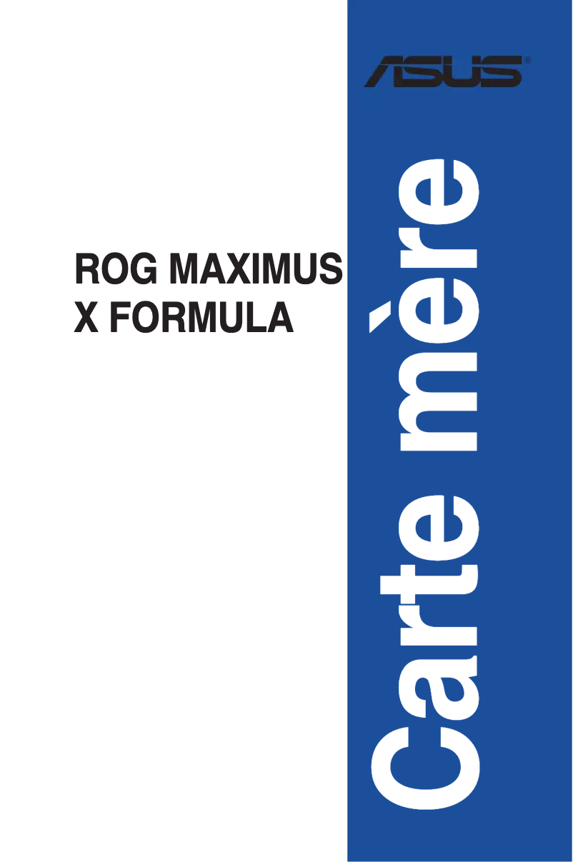 Image de la première page du manuel de l'appareil ROG MAXIMUS X FORMULA