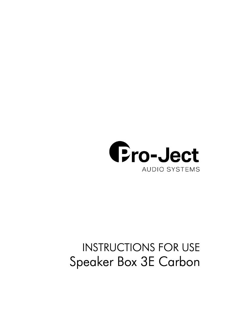 Page 1 de la notice Manuel utilisateur Pro-Ject Speaker Box 3E