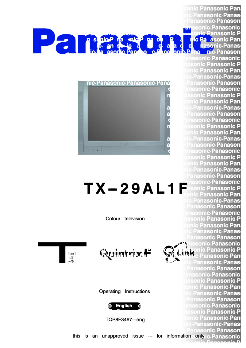 Page 1 de la notice Manuel utilisateur Panasonic TX-29AL1F