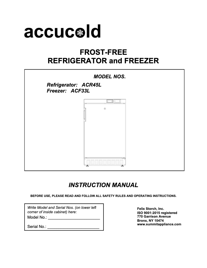 Image de la première page du manuel de l'appareil ACR45L