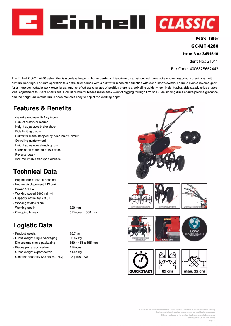 Image de la première page du manuel de l'appareil GC-MT 4280