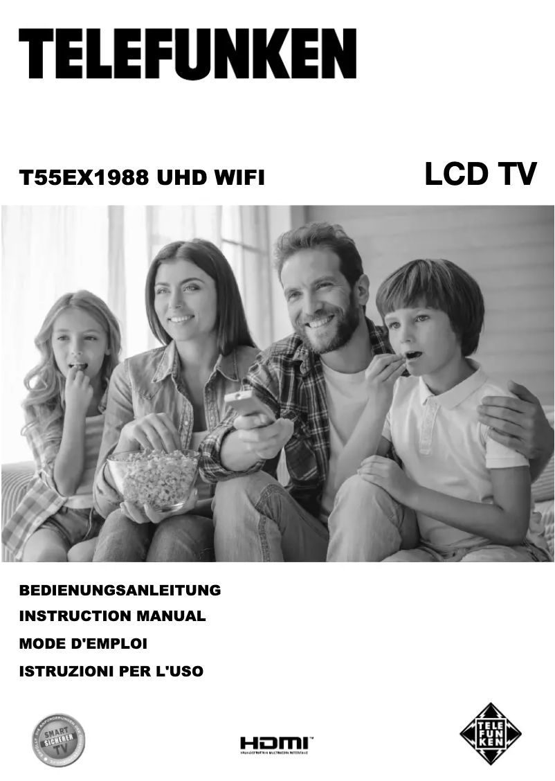 Page 1 de la notice Manuel utilisateur Telefunken T55EX1988 UHD WIFI