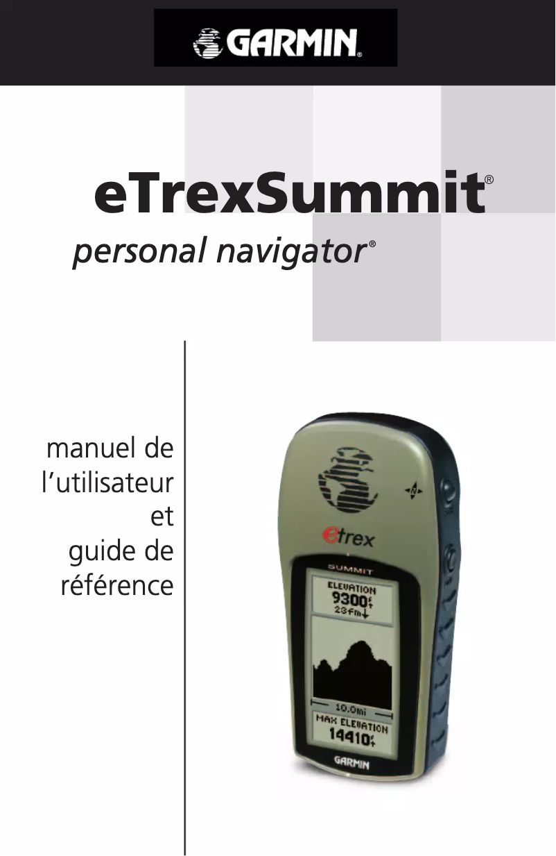 Image de la première page du manuel de l'appareil eTrex Summit