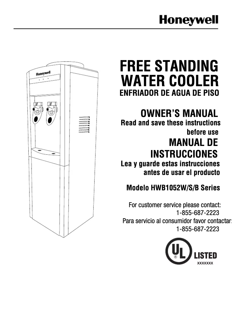 Page n°1 - Manuel utilisateur Honeywell HWB1052S