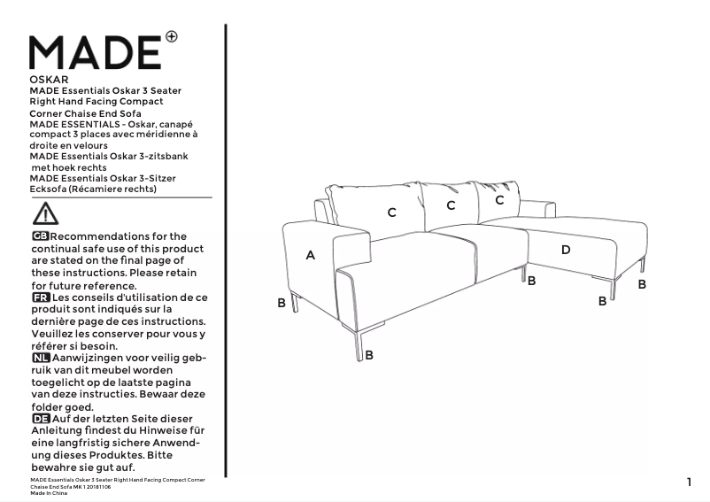 Page n°1 - Manuel utilisateur MADE Oskar