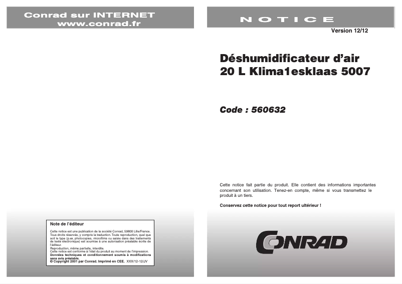 Image de la première page du manuel de l'appareil 5007