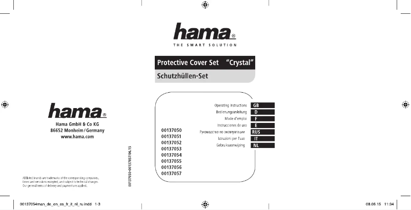 Page 1 de la notice Manuel utilisateur Hama Crystal