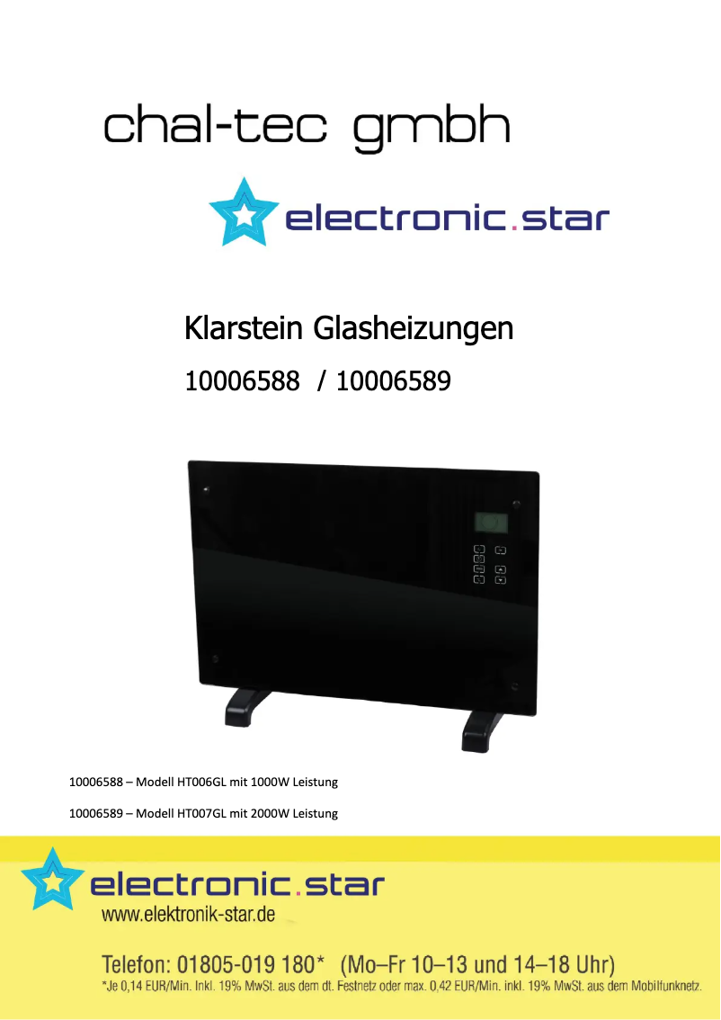 Página 1 del manual Manual de usuario Klarstein HT007GL