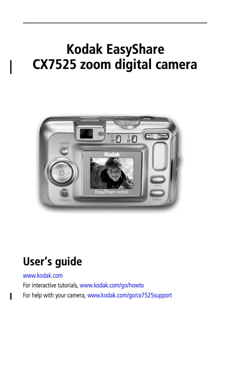 Page 1 de la notice Manuel utilisateur Kodak EasyShare CX7525