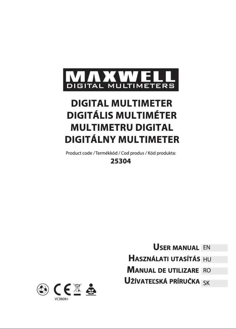 Image de la première page du manuel de l'appareil MX-25304
