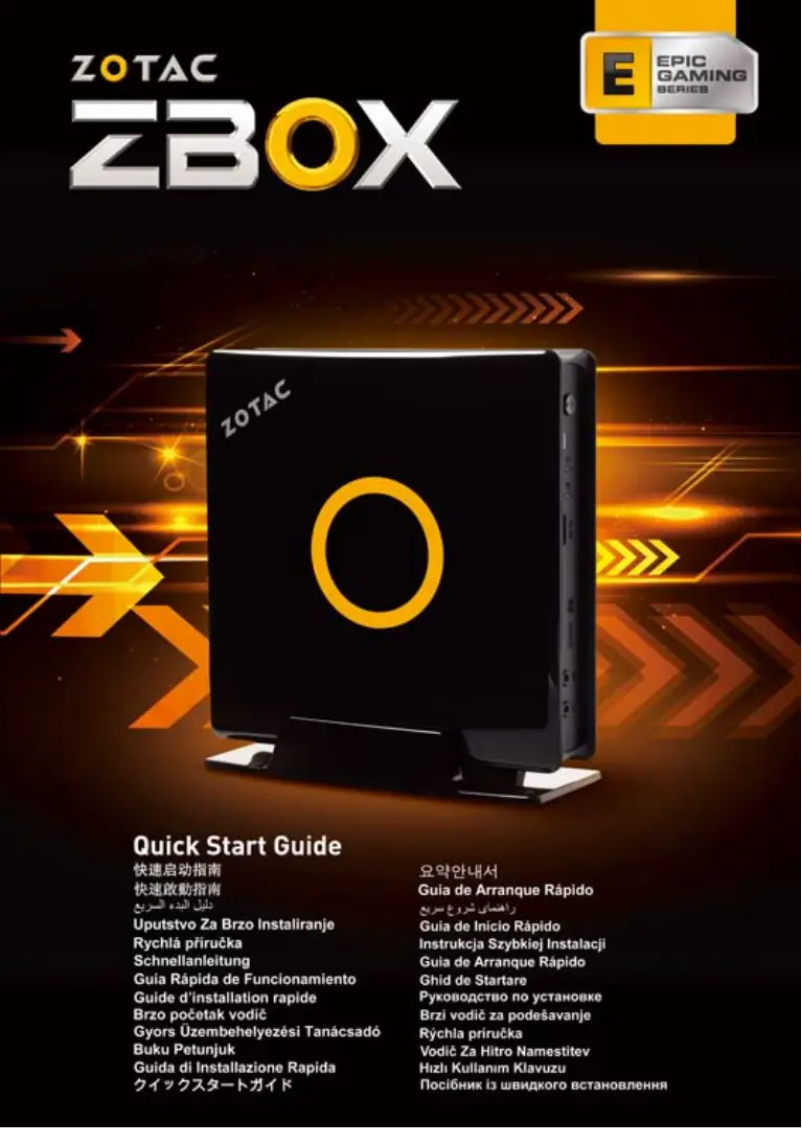 Page 1 de la notice Guide de démarrage rapide Zotac ZBOX EN760