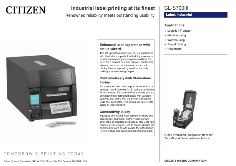 Image de la première page du manuel de l'appareil CL-S700III