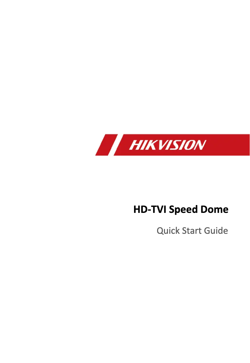 Page 1 de la notice Guide de démarrage rapide Hikvision DS-2AE5232T-A