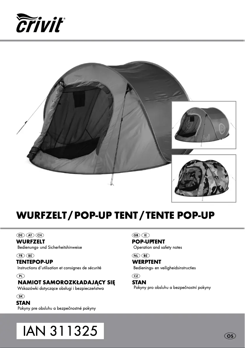 Page 1 de la notice Manuel utilisateur Crivit IAN 311325