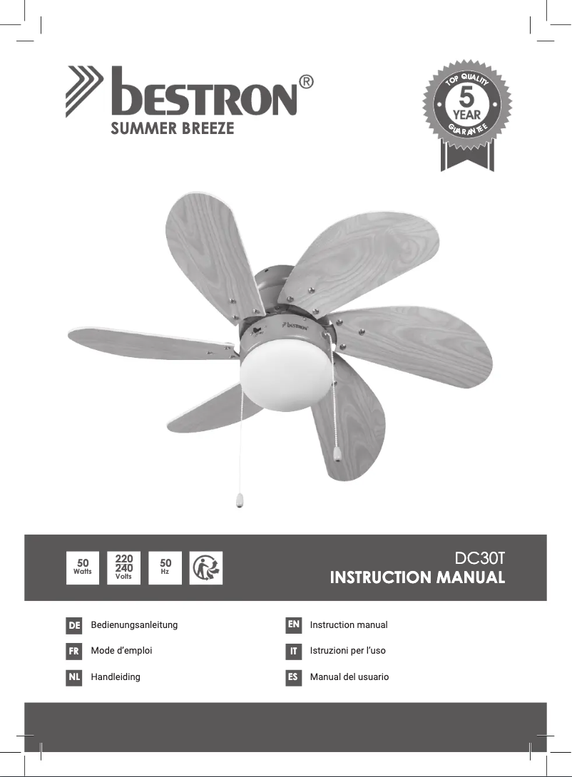 Imagen de la primera página del manual del dispositivo DC30T