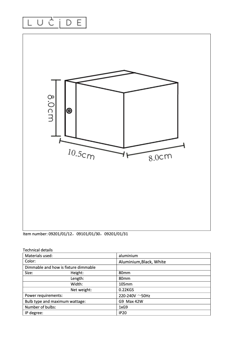 Page n°1 - Manuel utilisateur Lucide Devi