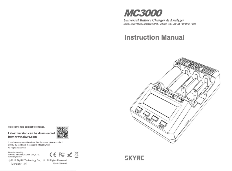 Image de la première page du manuel de l'appareil SK-100083