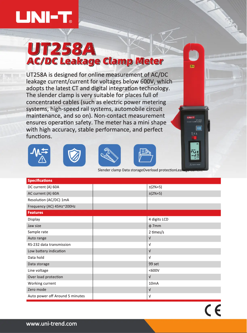 Image de la première page du manuel de l'appareil UT258A