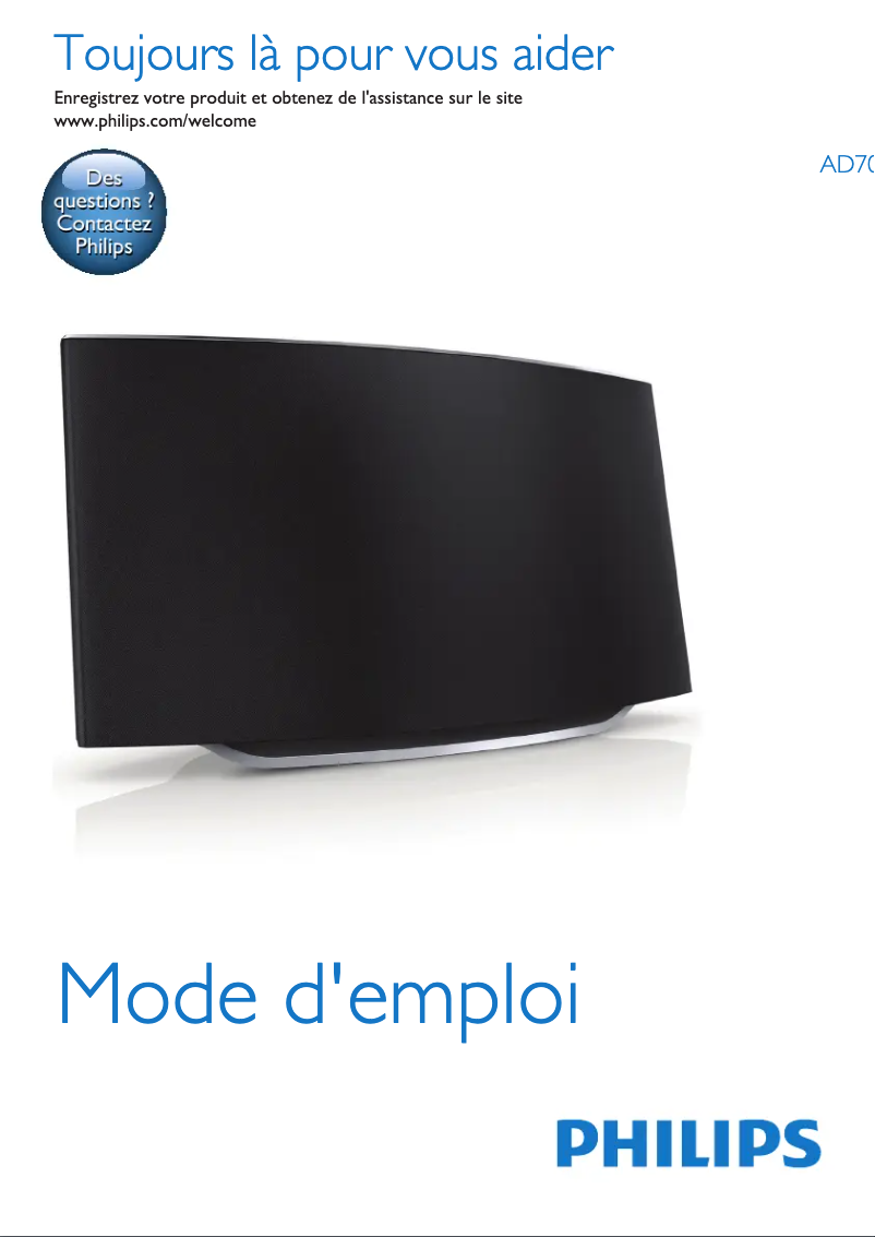 Page n°1 - Manuel utilisateur Philips Fidelio AD7050W