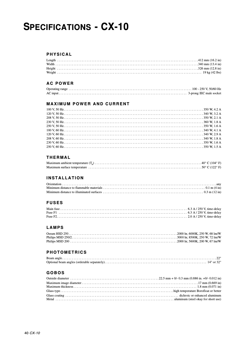 Page 1 de la notice Fiche technique Martin CX-10 Extreme