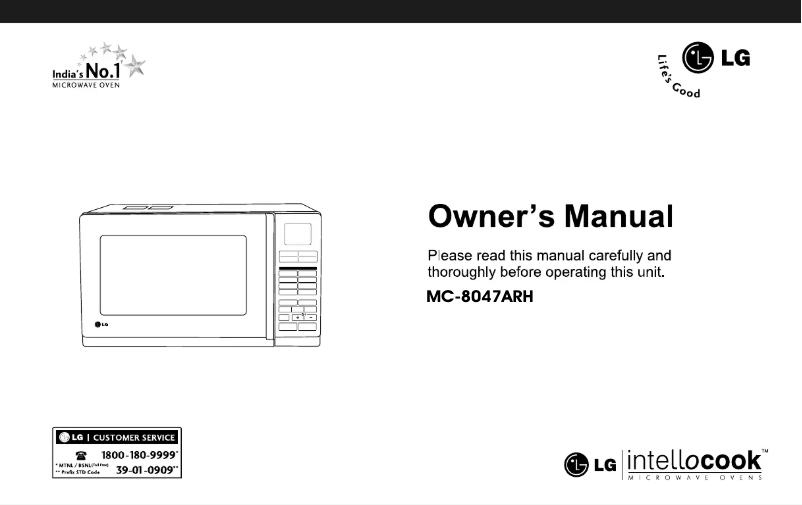 Page 1 de la notice Manuel utilisateur LG MC-8047ARH