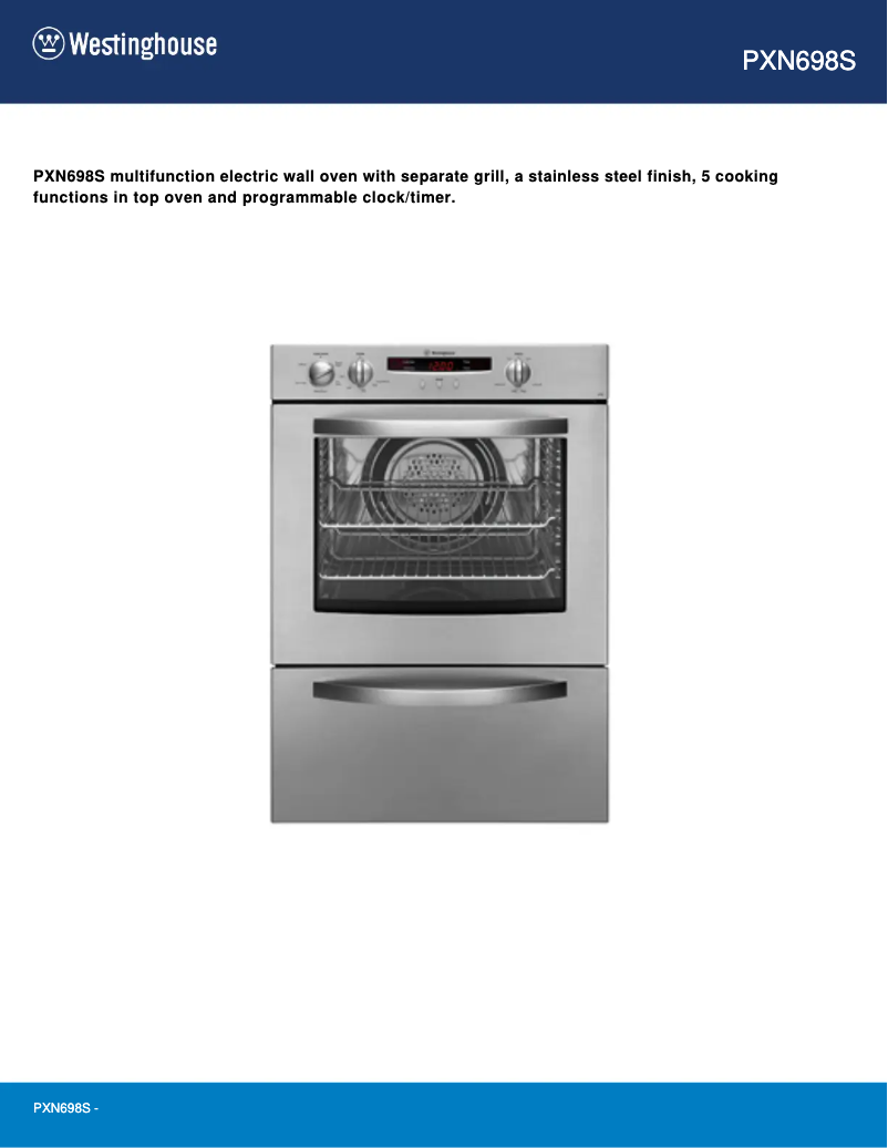 Image de la première page du manuel de l'appareil PXN698S