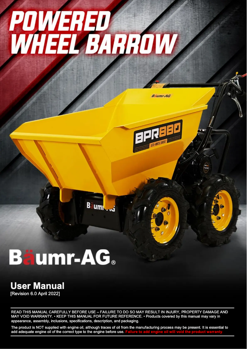 Page n°1 - Manuel utilisateur Baumr-AG BPR880