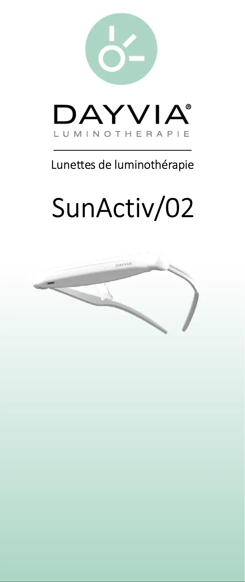 Page 1 de la notice Manuel utilisateur Dayvia SunActiv/02