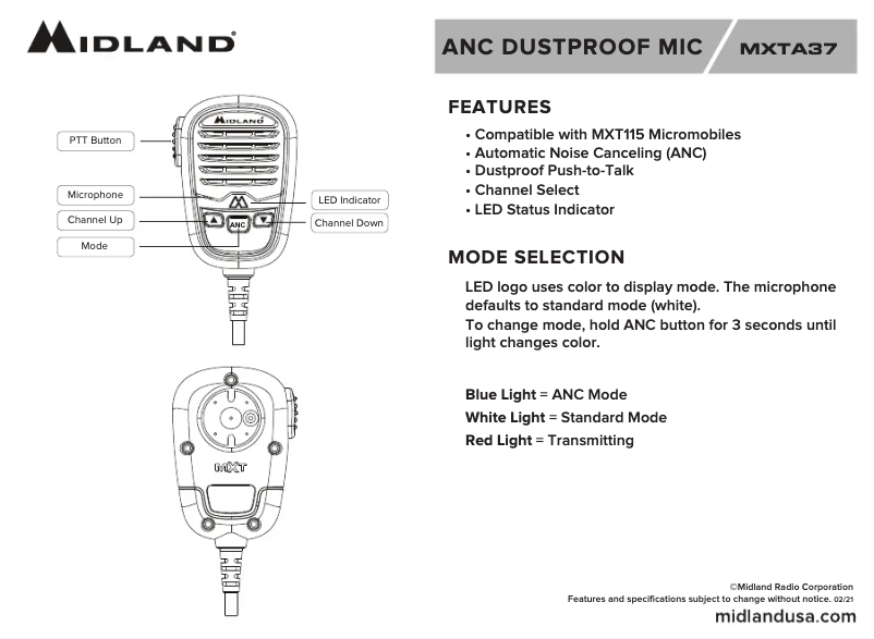 Página 1 del manual Guía de inicio rápido Midland MicroMobile MXT115VP3