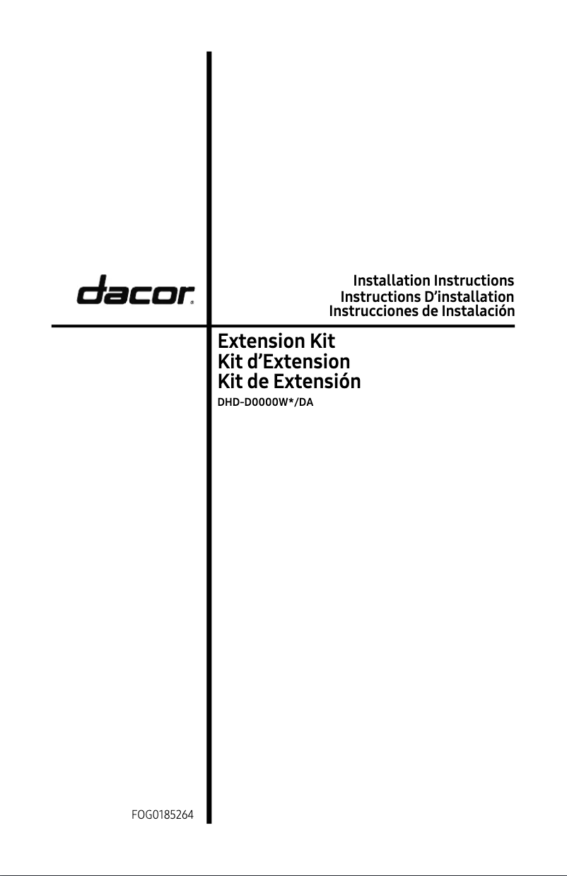 Page 1 de la notice Guide d'installation Dacor DHD48U990WS/DA
