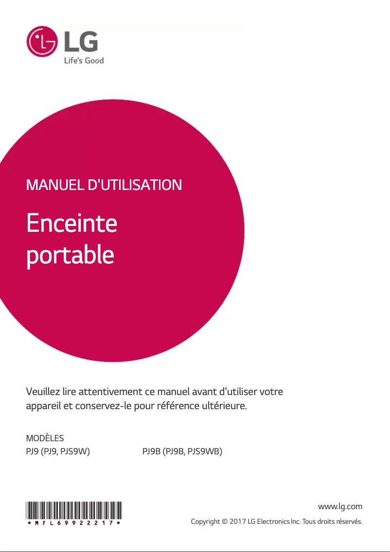 Imagen de la primera página del manual del dispositivo PJ9