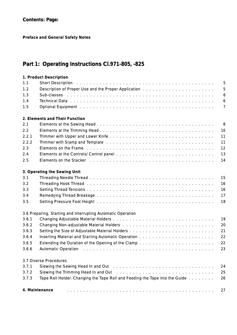 Page 1 of the manual User Manual Dürkopp Adler 971-805
